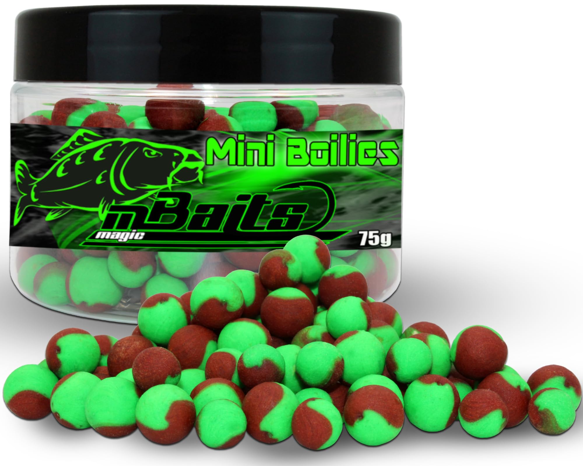 Angel-Berger Magic Baits Mini Boilies Two Tone Method Feeder Boilie 8mm 10mm (75g, Magic Muschel)
