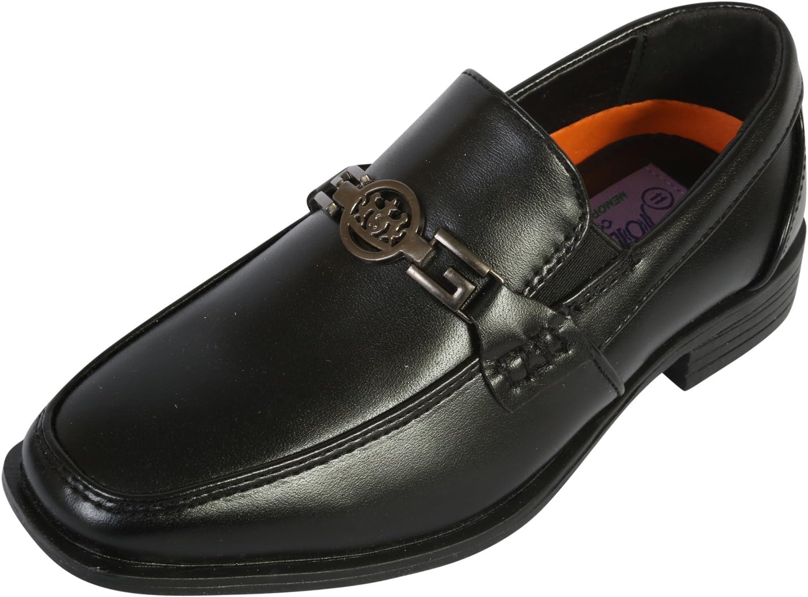 Jodano Collection Boys Comfort Slip On Loafers, Black Medallion, 7 M US Toddler'