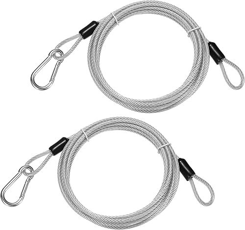 Miniatura 12 de Cable de seguridad con ganchos y bucles [2 piezas] – Cerradura de equipaje de acero inoxidable de 3.28 pies / 129.1 pulgadas, cable de seguridad