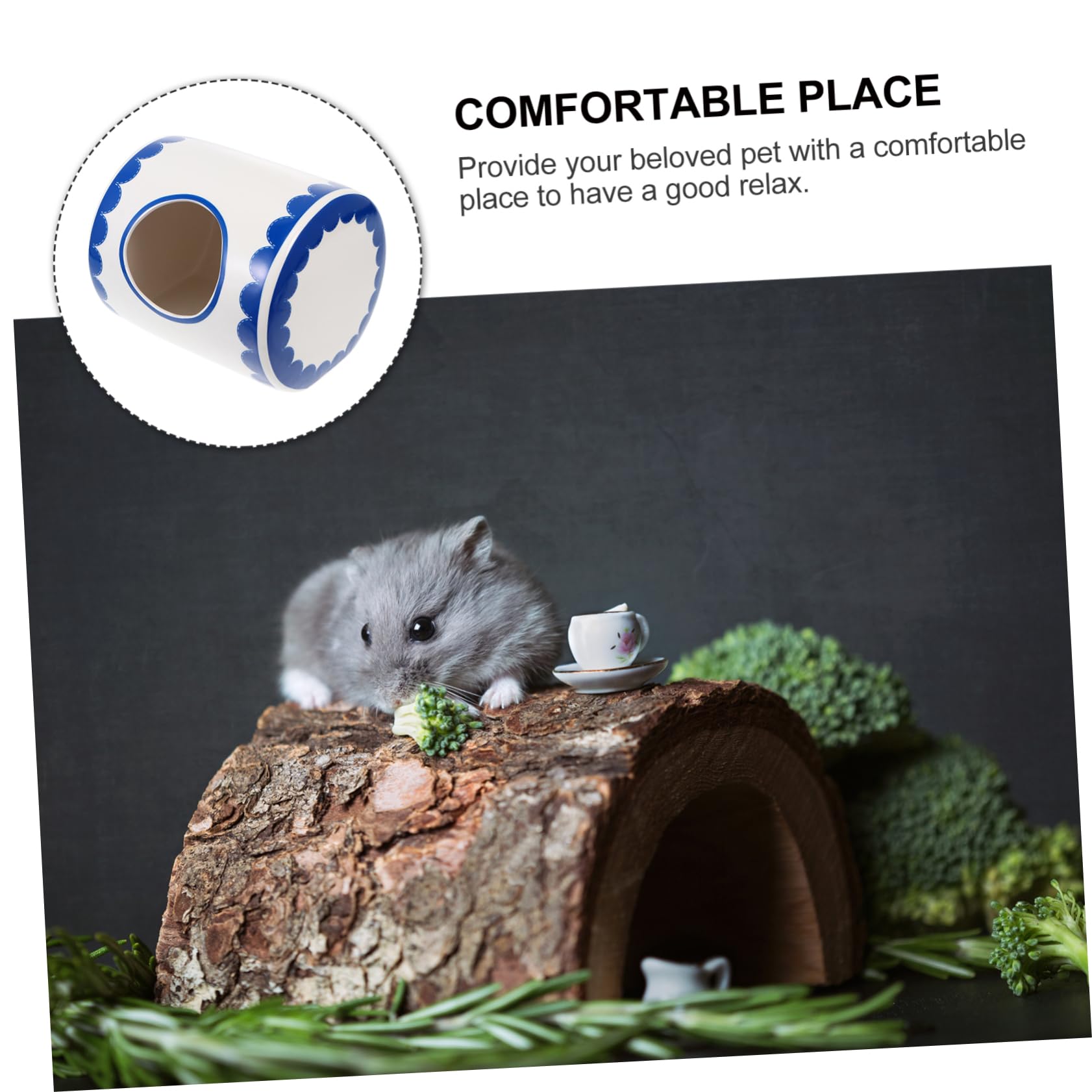 Sosoport Keramik Kühlhaus für Hamster und Chinchilla, Sommerhaus Blau