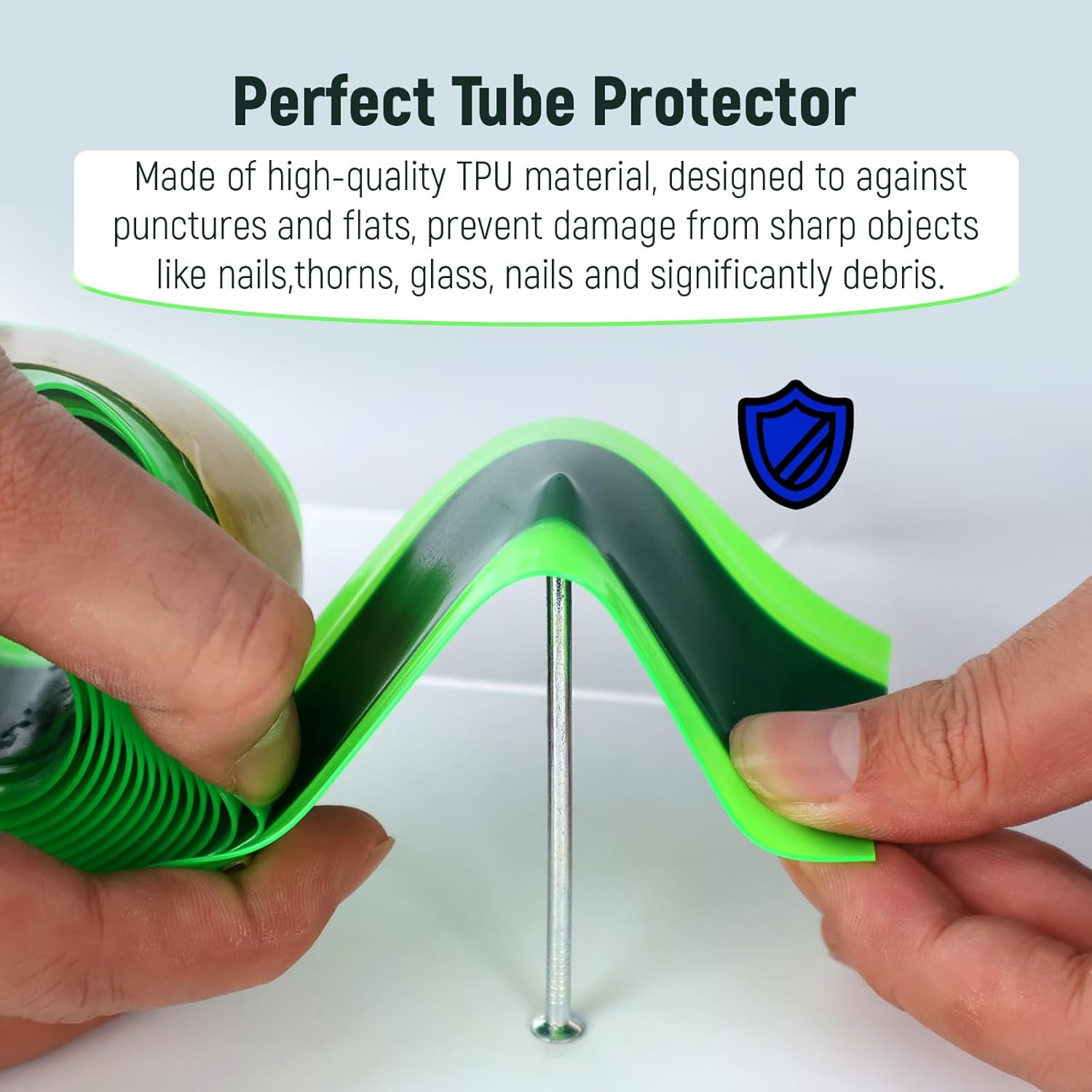 Fat Bike Tire Liner TPU Material with Self-Adhesive, Bicycle Inner Tube Flat Protector Compatible with 20 24 26 x 4.0/4.5/5.0'' inch Tires, Durable Puncture Proof Tire Liner