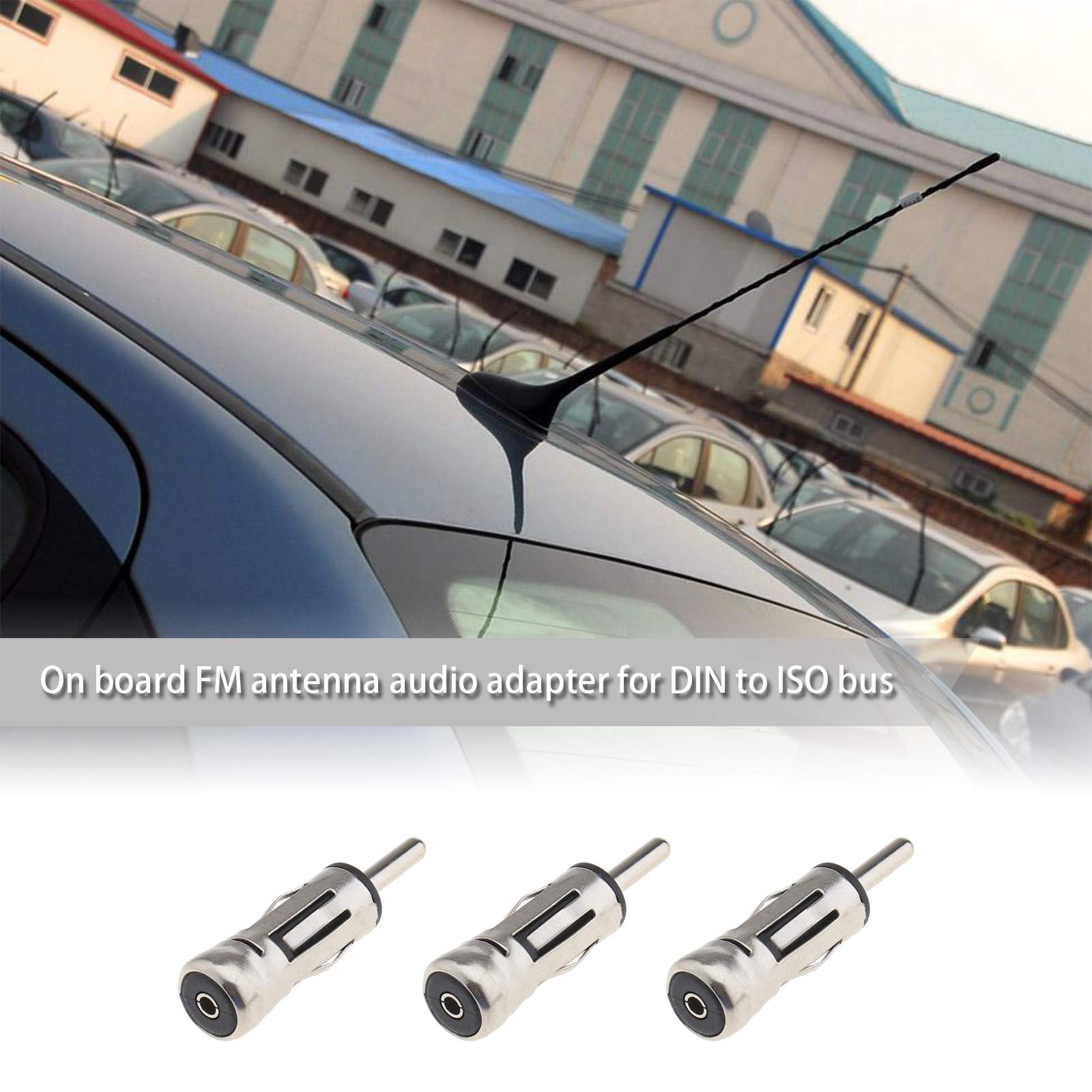 OTOTEC Connettore convertitore antenna auto DIN maschio a ISO femmina, adattatore universale per antenna radio FM, confezione da 10