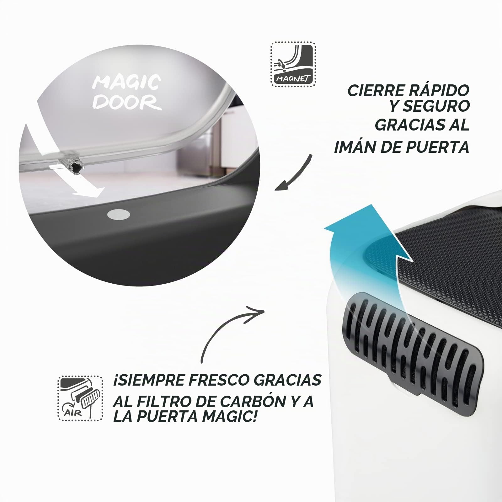 Arenero para Gatos Rotho My Pet Mistletoe 51 x 39,5 x 44,3 cm Blanco