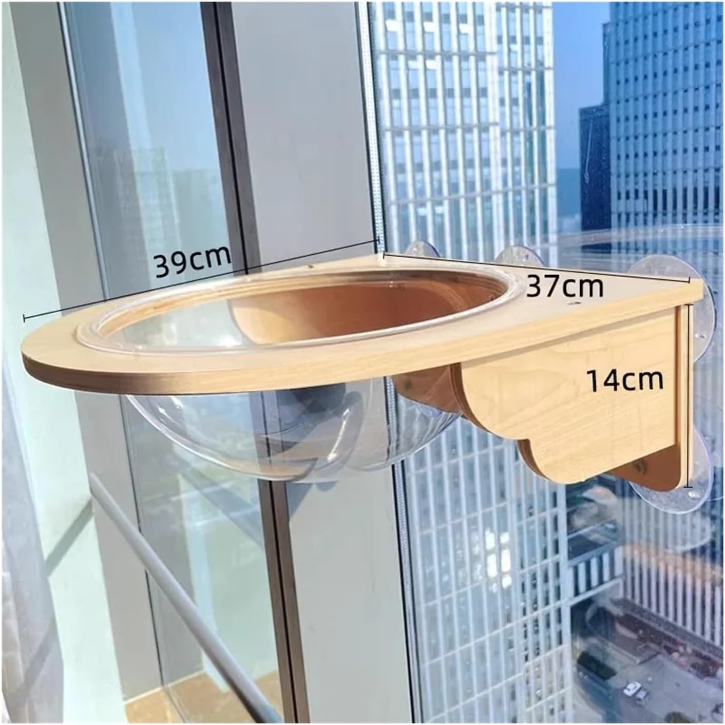 Adjustable Cat Climbing Frame Sucker Space Module Jumping Platform - Solid Wooden Multifunctional Tree Accessories(Hexagonal Cat Nest)