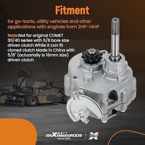 Miniatura 2 de maXpeedingrods Go Kart - Kit de caja de cambios hacia adelante y marcha atrás de 212 cc para motor 2HP-13HP de 4 tiempos, solo funciona con