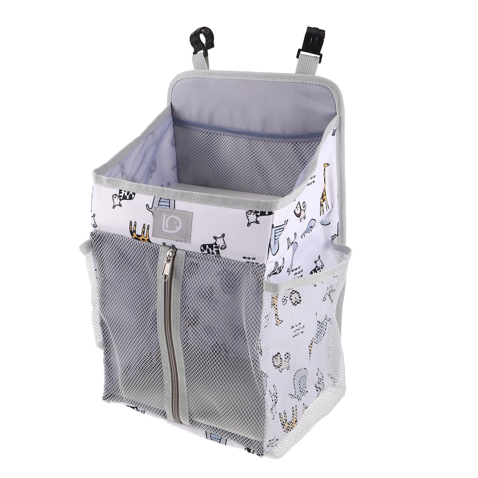 SUPVOX Bolsa de Almacenamiento para Cuna de Organizador Colgante para Pañales con Patrón de Zoológico para Cambiador de Corralito y Habitación Infantil