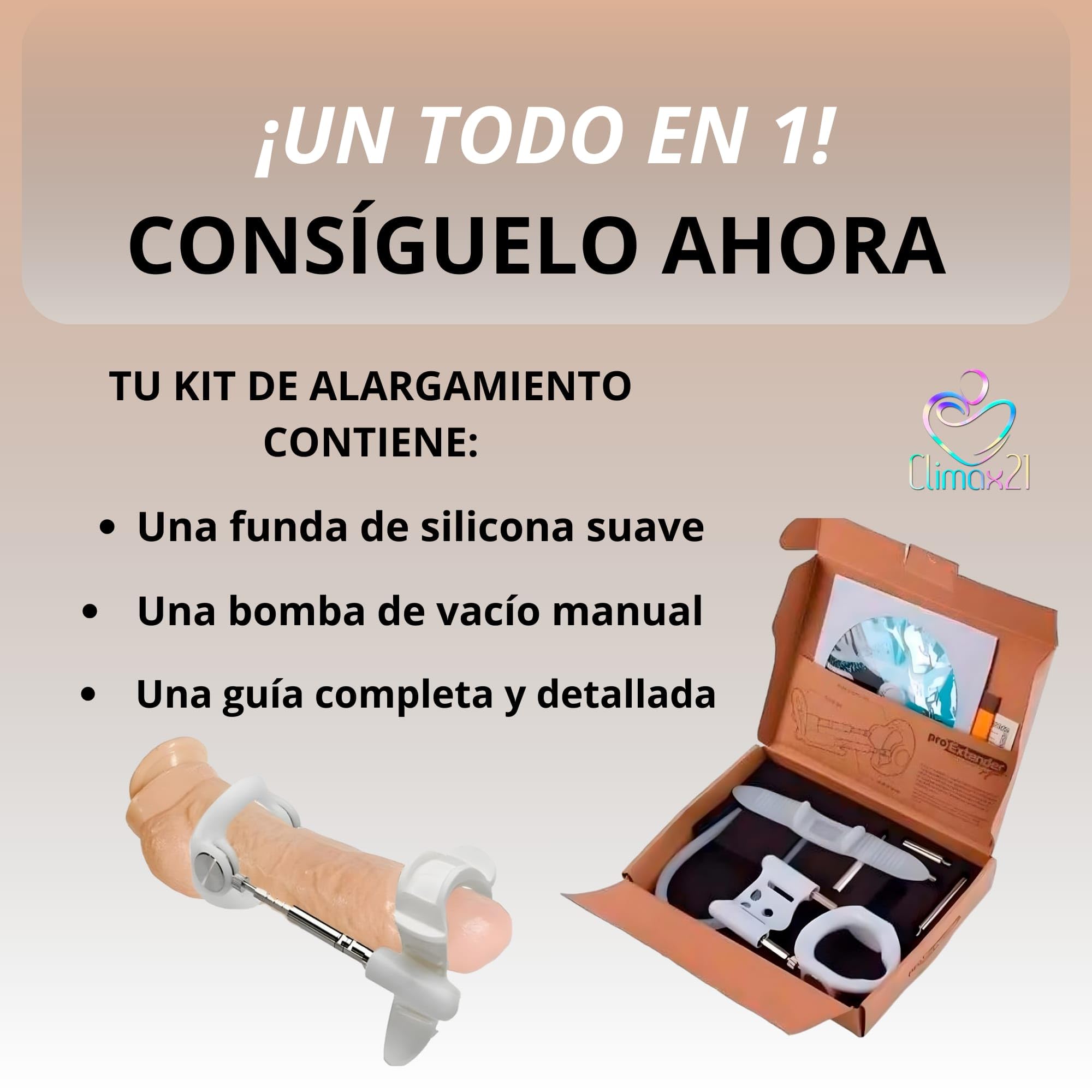 Alargador de Pene - Pro Extender III - 100% Efectivo - Consigue Alargar Pene de 3-5 cm - Muy Resistente - Fabricado con Materiales de Calidad