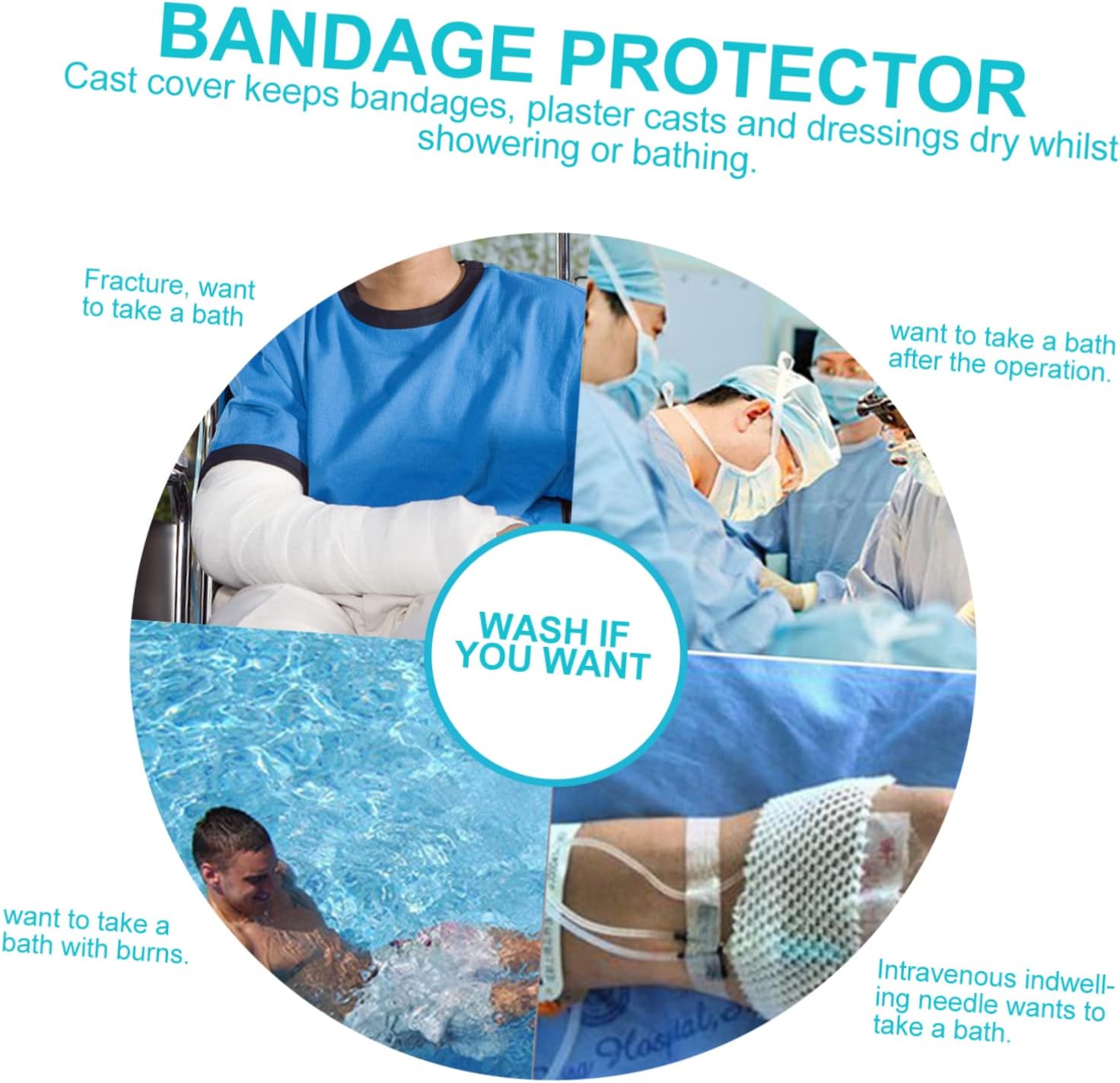 CALLARON 3pcs Elbow Cast Cover for Shower Neoprene Protective Sleeve for Arm Forearm Wrist and Hand Comfortable and Easy to Use for