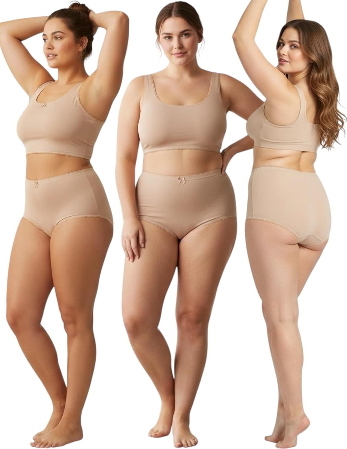 ToBeInStyle Women's Pack of 6 High-Waisted Girdle Brief Tummy Support Everyday Panties - Image 5