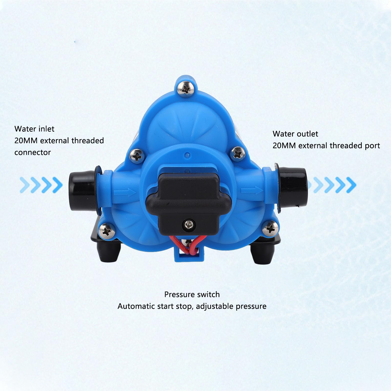RiToEasysports Pompa Wodna do Pojazdów Kempingowych 12 V DC Samozasysająca Pompa Membranowa 3,0 GPM 45 PSI Miedź Nylon Guma Automatyczne Uruchamianie Stop Niski Poziom Hałasu dla Jachtu Morskiego RV