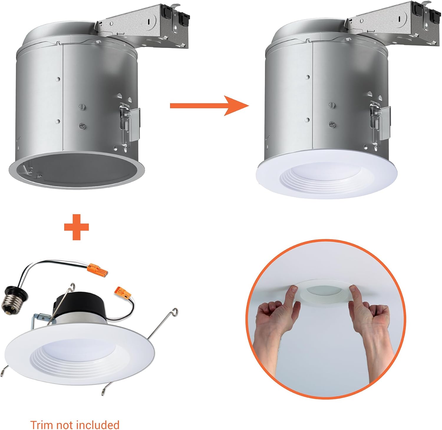 Sleek 7'' Aluminum Recessed Lighting Housing for Remodeling