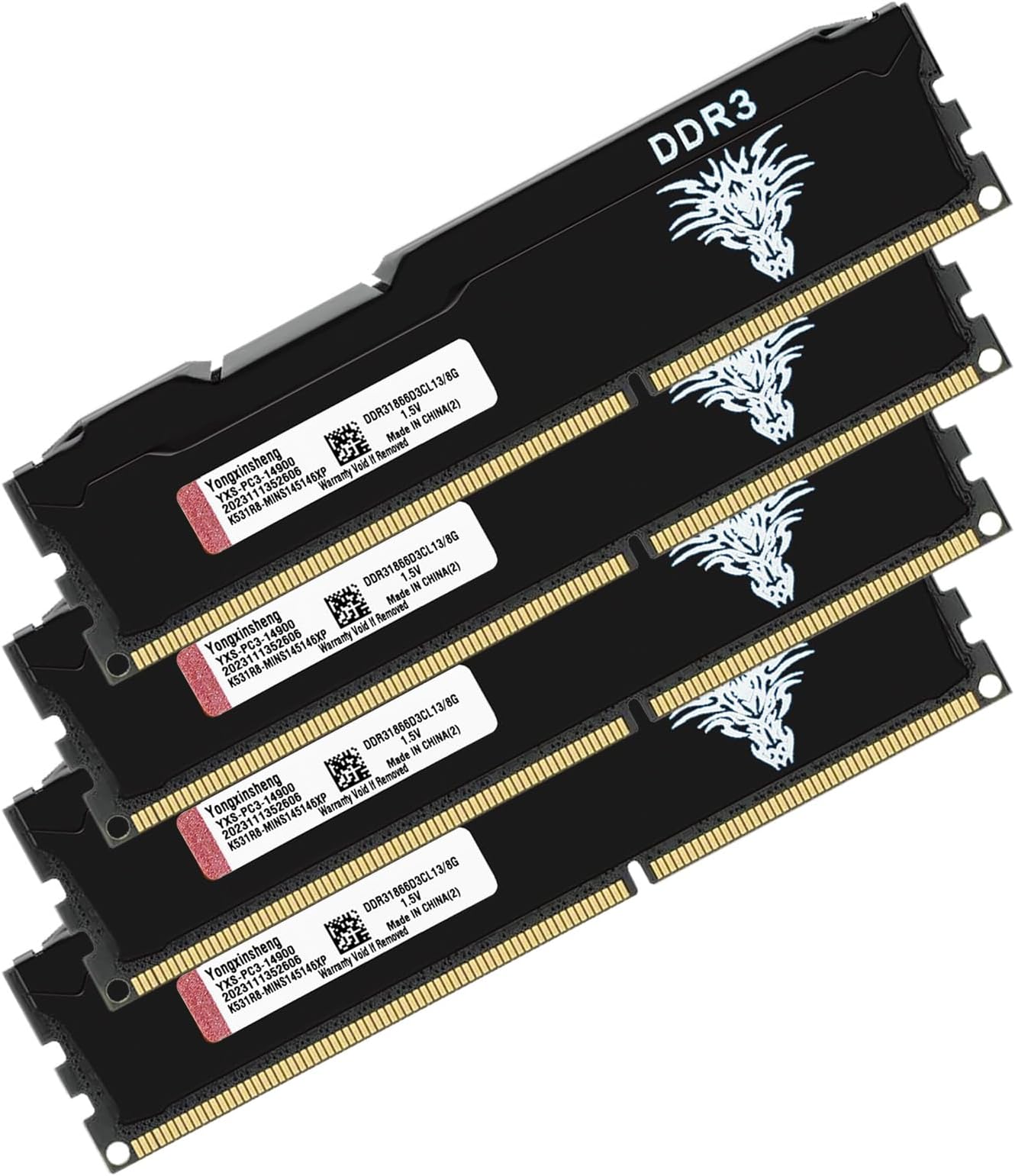 DDR3 32GB Kit (8GBx4) Desktop RAM 1866MHz PC3-14900 UDIMM Non-ECC Unbuffered 1.5V 2Rx8 Dual Rank 240 Pin CL13 PC Computer Memory Upgrade Module (Black)
