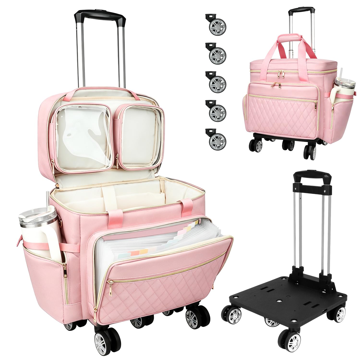Amazon.com: SIYNPAV 5-Wheeled Rolling Teacher Bag with Detachable