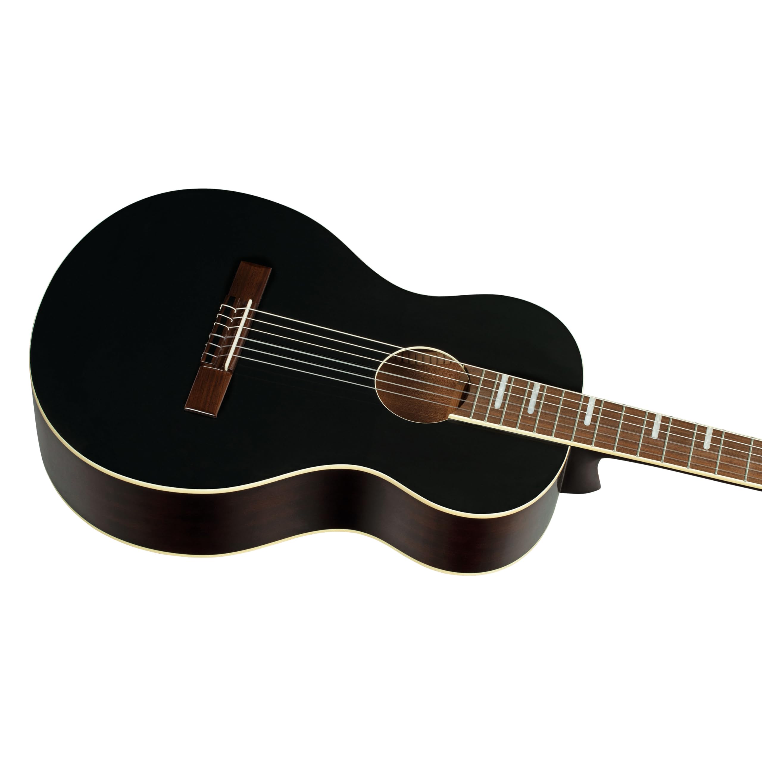 Ortega Guitars Parlor Body Konzertgitarre – Ranger Series – Inklusive Gigbag – Fichte, Mahagoni, Schwarz (RRA-BKT)