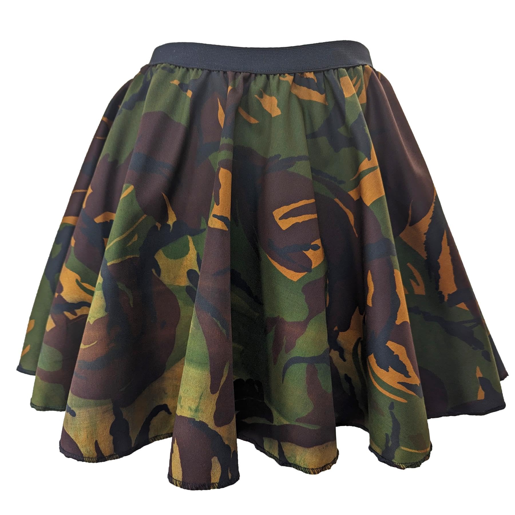The Dragons Den Adults Camo Camouflage 15" (38cm) Length Skater Skirt Army Soldier Military Fancy Dress [S-M]