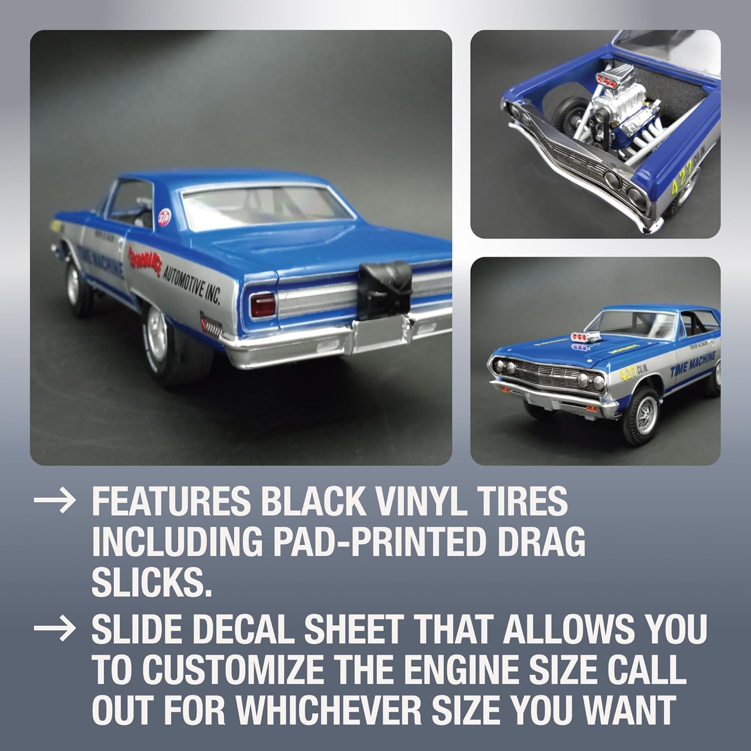 AMT 1965 Chevy Chevelle AWB Time Machine 1:25 Scale Model Kit