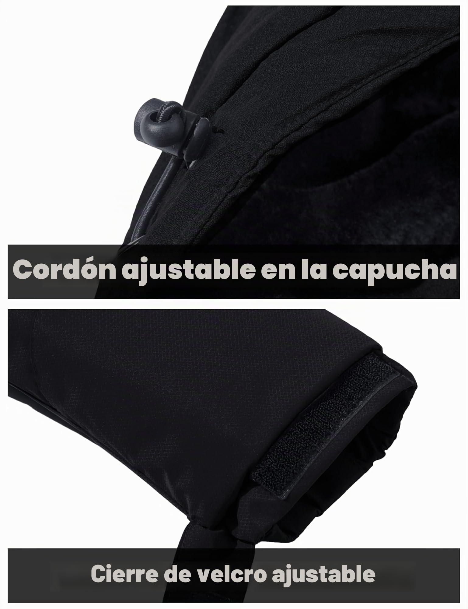 MAGCOMSEN Chaqueta impermeable para hombre Chaqueta de esquí cálida de forro polar a prueba de viento Multibolsillos