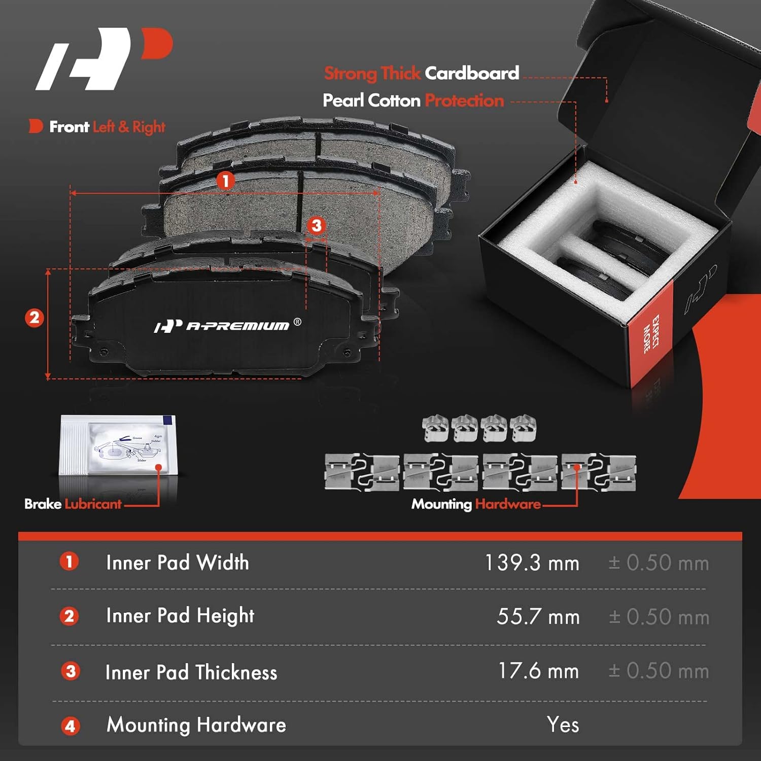 A-Premium Front and Rear Disc Brake Rotors + Ceramic Pads Kit Compatible with Select Toyota Models - Corolla 2009-2019, 12-PC Set