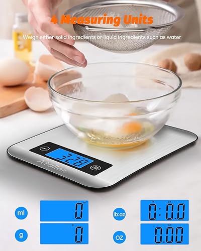 Miniatura 6 de Ataller Báscula inteligente de alimentos con calculadora nutricional, aplicación para teléfono inteligente con seguimiento de 26 nutrientes,