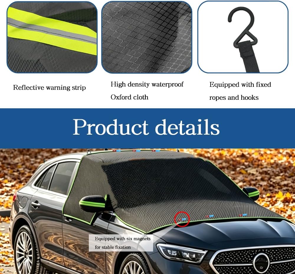 Windshield Cover All-Weather Front Car Sun Shade Snow Ice Cover Exterior Protector for Most Cars SUVs