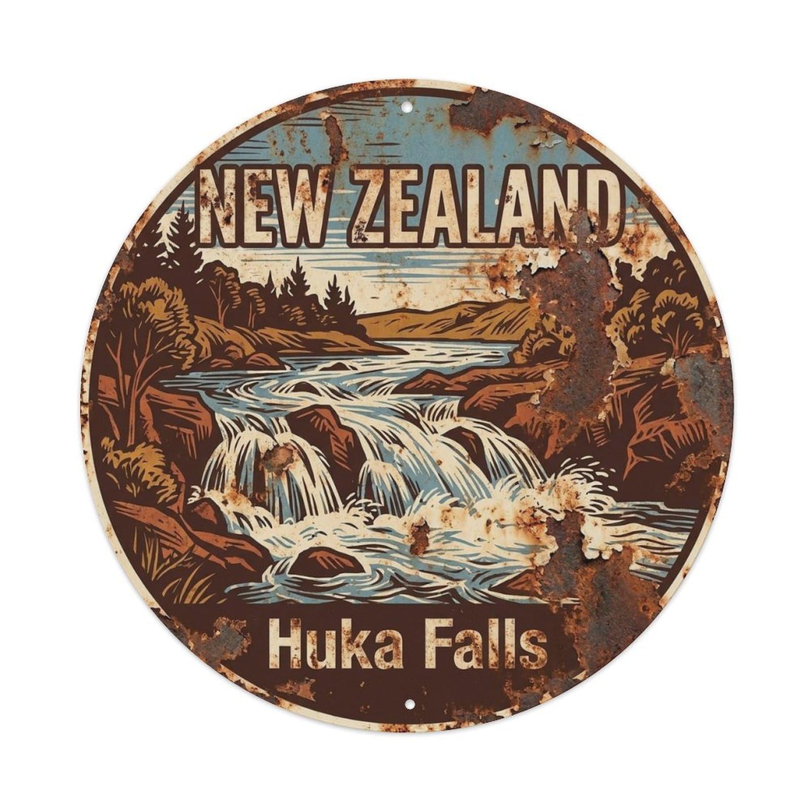 New Zealand Ocean Coast Natural Wilderness Route Metal Tin Sign