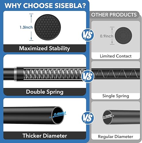 Miniatura 10 de Barra de tensión negra, pequeña barra de tensión de 18 a 28 pulgadas, barra de cortina ajustable de tensión pequeña, sin taladrar, barra de cortina