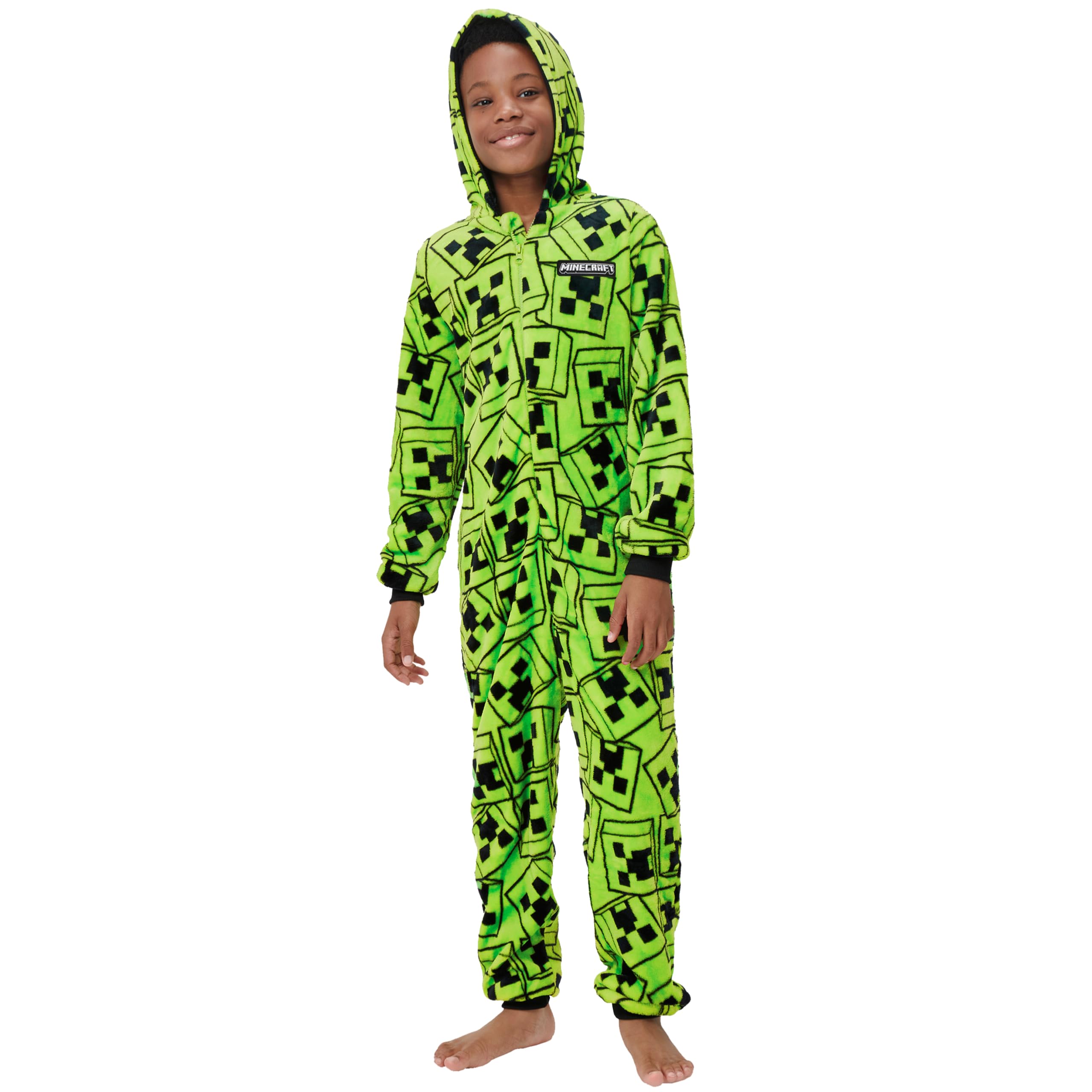 Minecraft Surpyjama Garcon, Creeper Combinaison Pyjama Enfant, Pyjama Combinaison Enfant Polaire