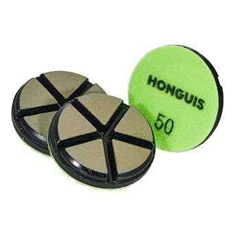 3" Ceramic Concrete Polishing Pads, 50 Grit, 3-Pack Hybrid Bond