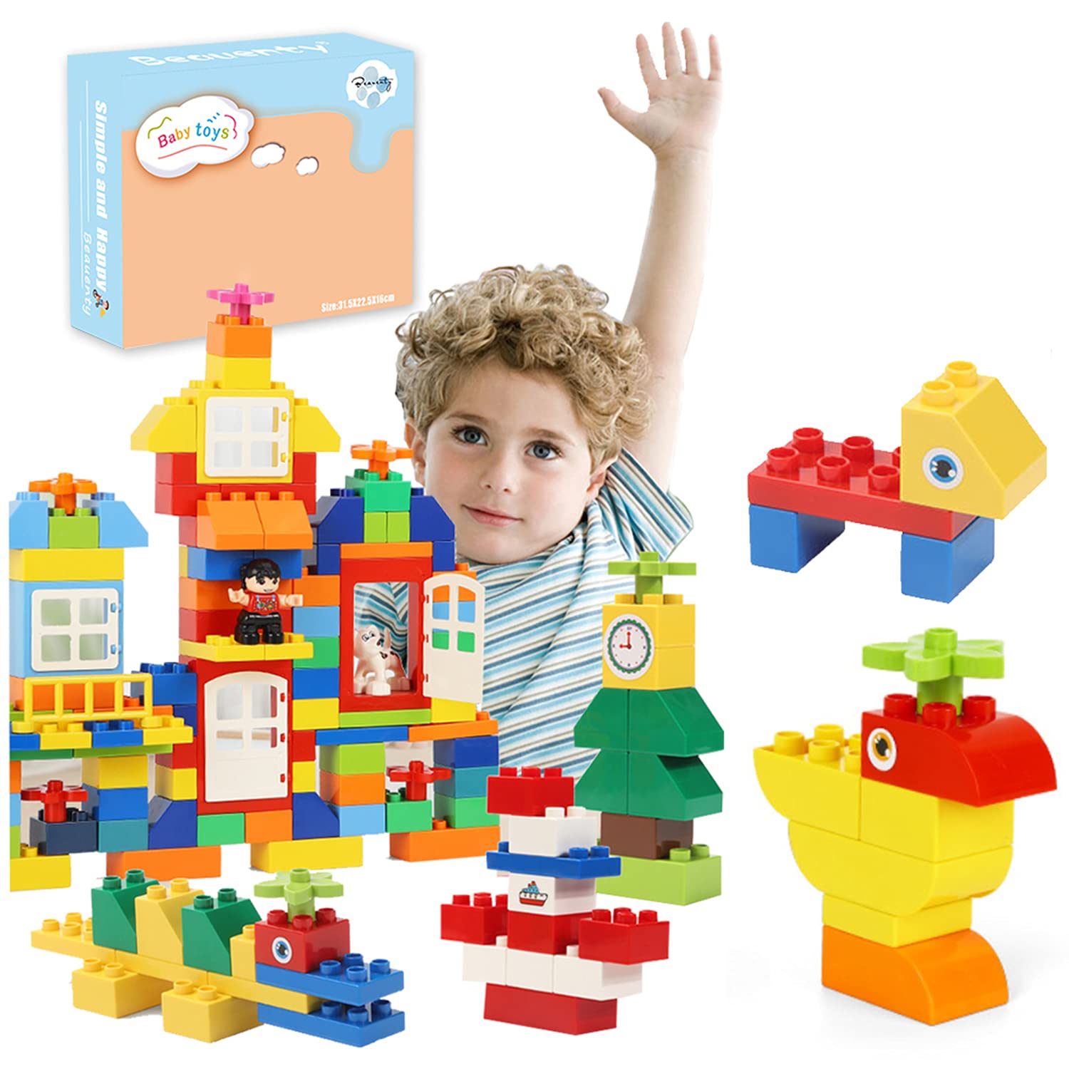 293 Pc Building Block , with Dolls and Cars + Animals , DIY Construction Toys