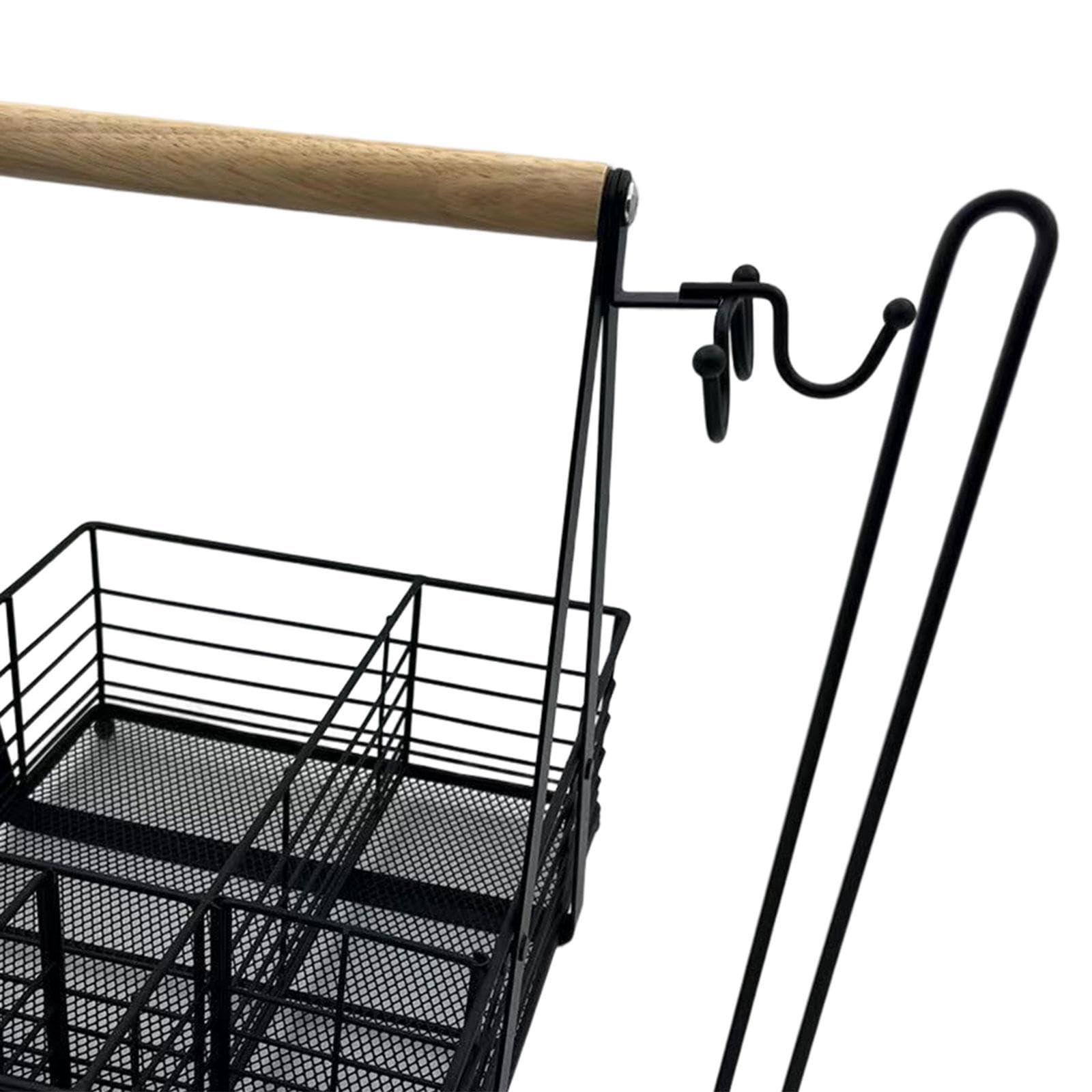Organizador de Condimentos para Picnic Y Barbacoa con 6 Compartimentos Y Soporte para Utensilios.