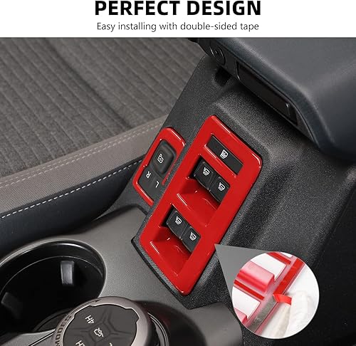 Miniatura 5 de Para Bronco - Interruptor de control de interruptor de elevación de ventana, 2 piezas de cubierta de panel de ajuste de espejo retrovisor de consola