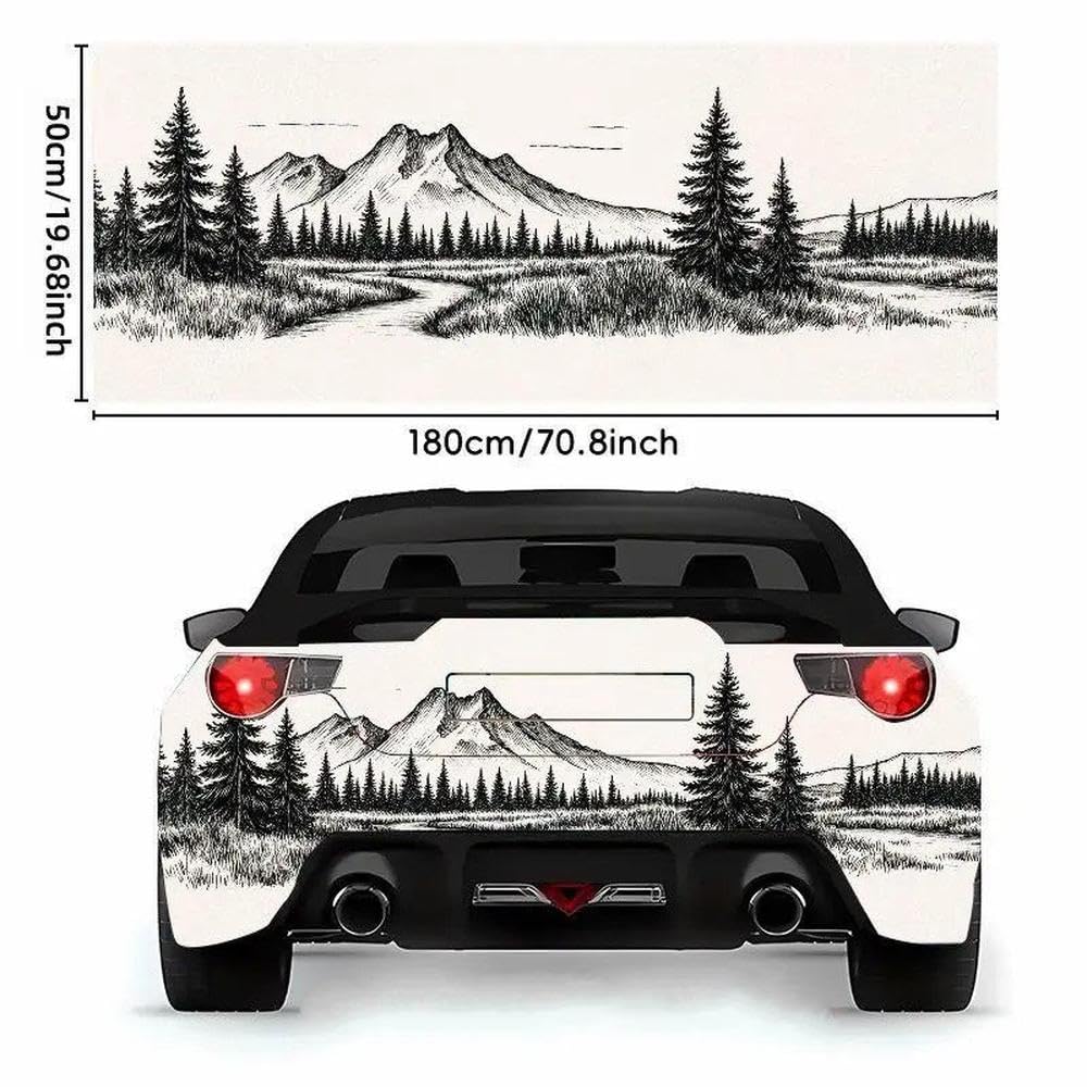 Decalcomanie per Auto 1 Adesivo in Vinile per Auto con Paesaggi Naturali in Bianco E Nero