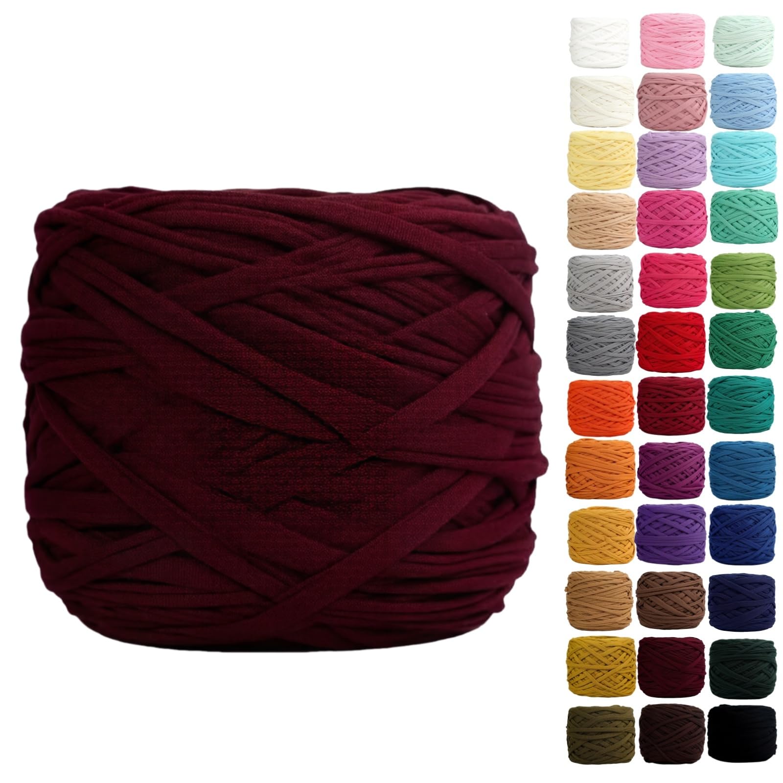 Binwat T Shirt Yarn for Crocheting 150m Elastic Ribbon Yarn Thick Crochet Fabric Yarn, Knitting T-Shirt Yarn for Crochet Bag/Blanket/Basket, DIY Crafts Projects, Home Decor (Fuchsia) โ image 1