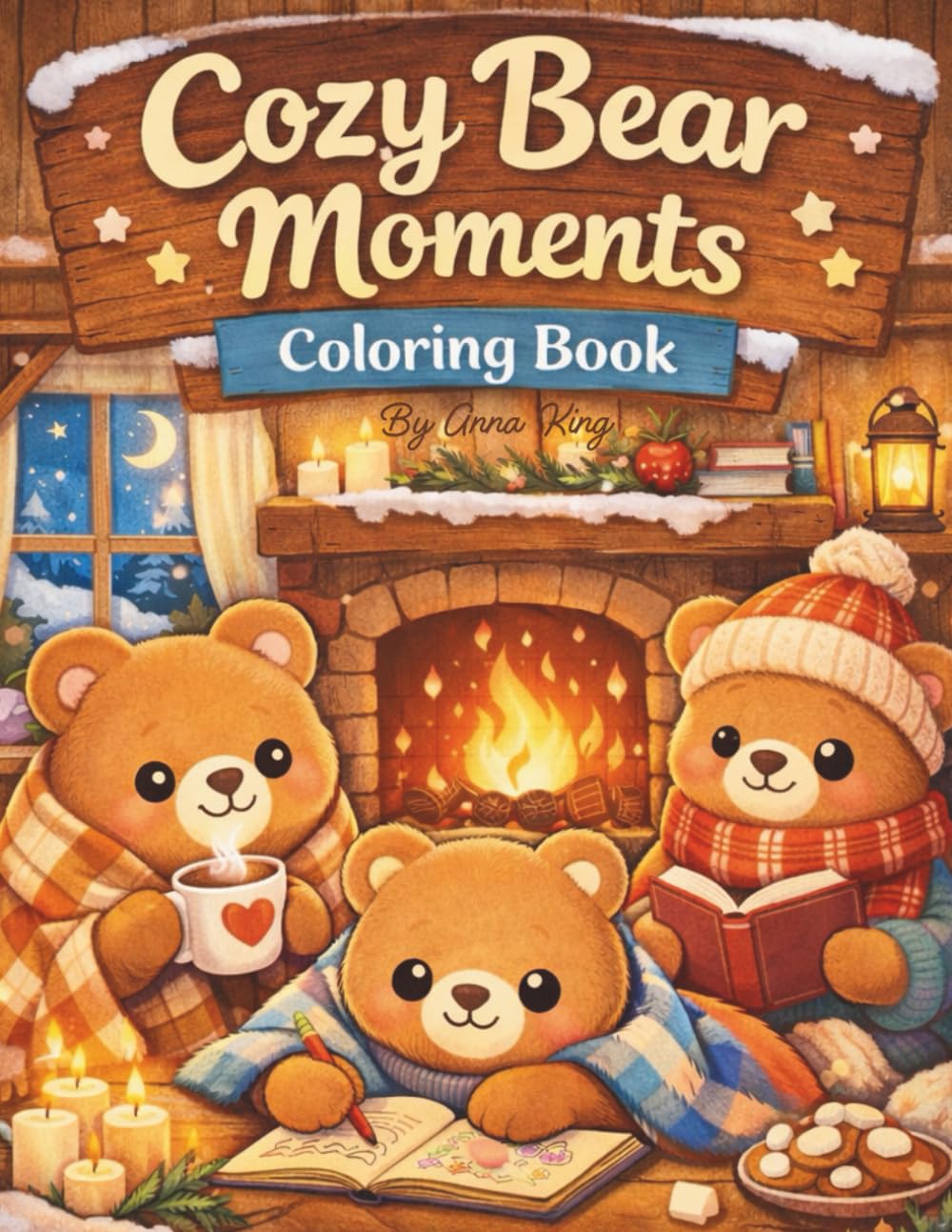 Cozy Bear Moments Coloring Book: Adorable Bear Scenes for Relaxation, Stress Relief & Cute Coloring Fun