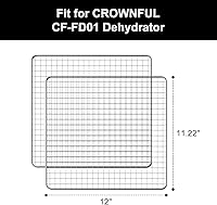 Vista 2 de CROWNFUL Bandejas para máquina deshidratadora de alimentos de acero inoxidable, acero inoxidable de grado alimenticio, secadora para carne seca