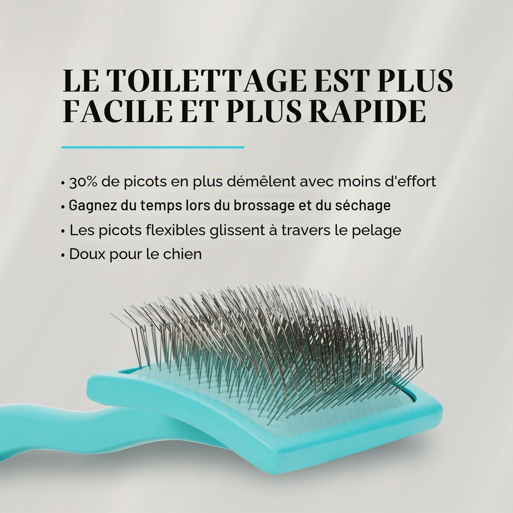 Chris Christensen Big G Brosse à démêler pour chiens (dorés, labradoodles, caniches), toilettez comme un professionnel, style démêlant en peluche, permet d'économiser du temps et de l'énergie, bleu