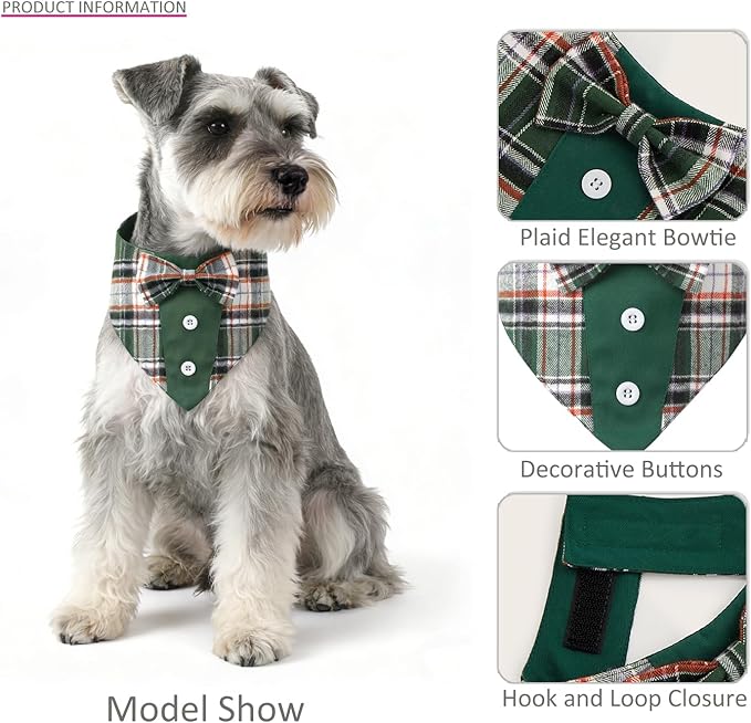 Disfraz de Tuxedo Verde con Corbata para Perro XS miniatura 4