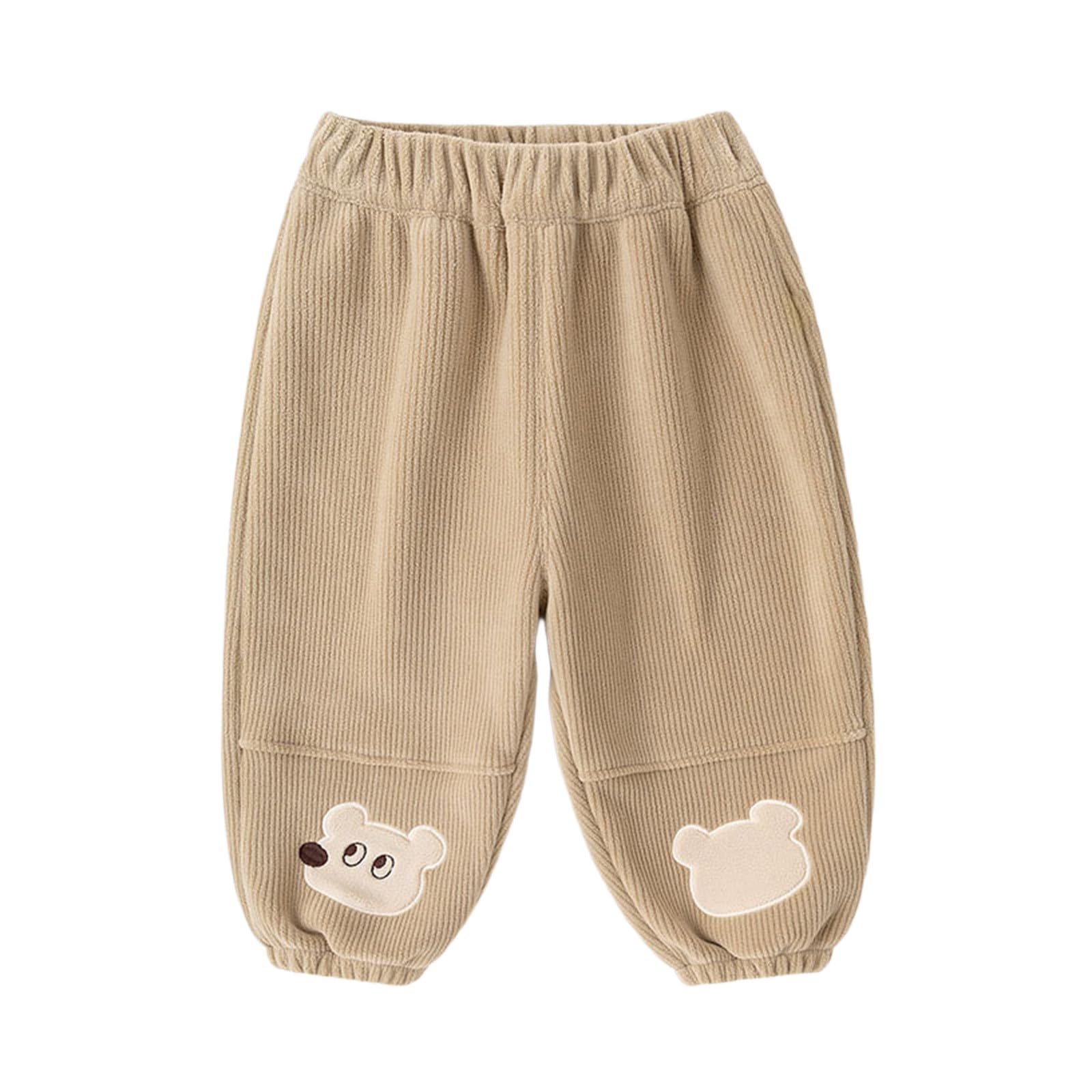 Generisch Baby Jungen Mädchen Lange Fleece Hosen Kinder Baumwolle Dicke Warme Herbst Winterhose Winter Warme Sweathose Elastische Taille Atmungsaktiv Sport Hosen