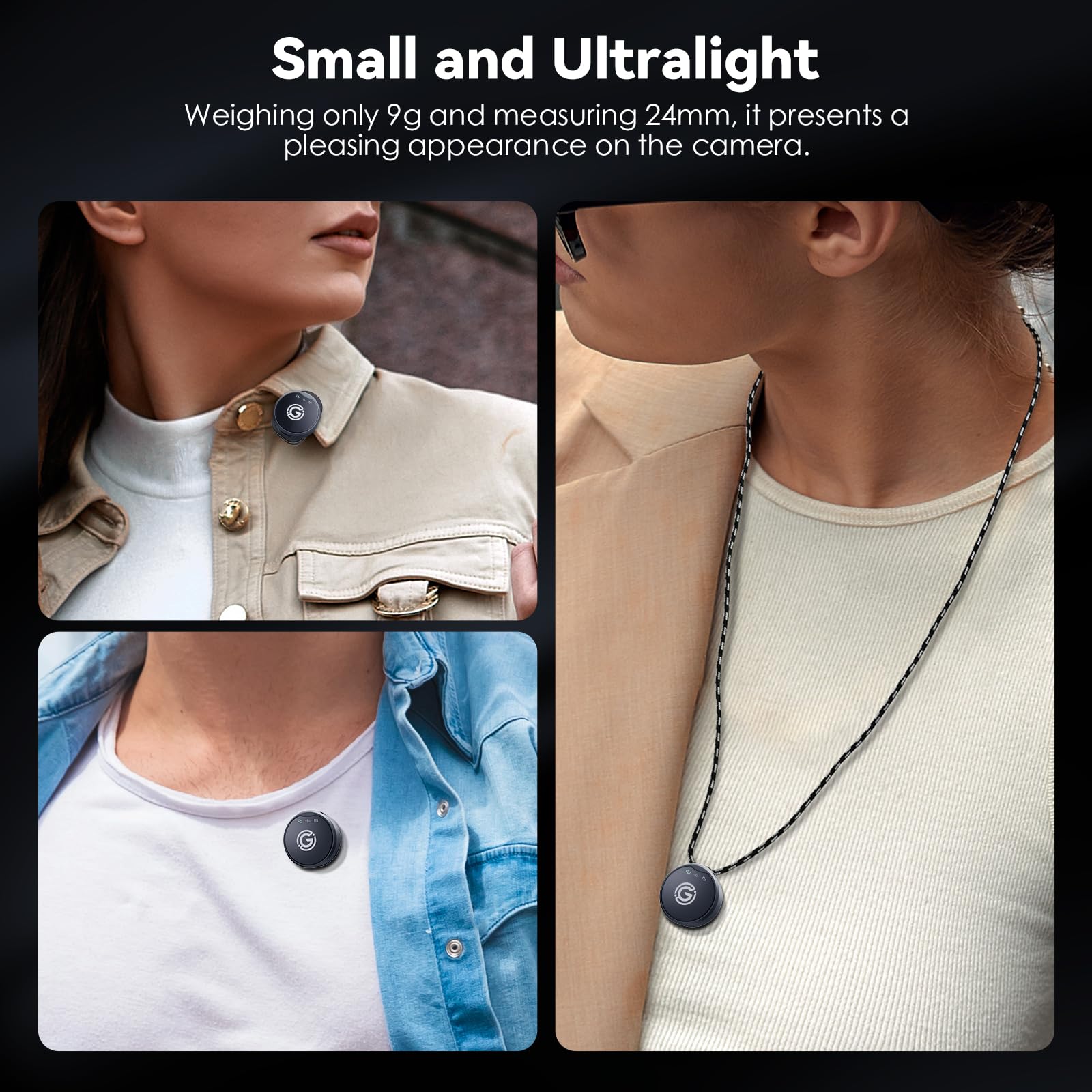 Micrófono Lavalier inalámbrico para iPhone/Android/cámara/PC/portátil, Lightning/USB-C/Plug Mini micrófono de solapa inalámbrico, audio de alta fidelidad, cancelación de ruido para grabación