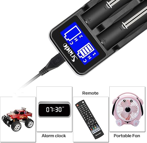 Miniatura 5 de SEWE - Cargador inteligente, monitor LCD, cargador universal inteligente para baterías recargables, baterías de iones de litio 18650 18490 18350 –