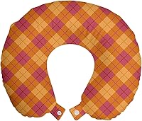 Vista 28 de Lunarable Teal Travel Pillow Neck Rest, Aquatic Fauna Theme Hand Drawn Style Various Starfish in Blue Shades, Memory Foam Traveling Accessory for