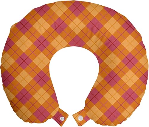 Miniatura 28 de Lunarable Teal Travel Pillow Neck Rest, Aquatic Fauna Theme Hand Drawn Style Various Starfish in Blue Shades, Memory Foam Traveling Accessory for