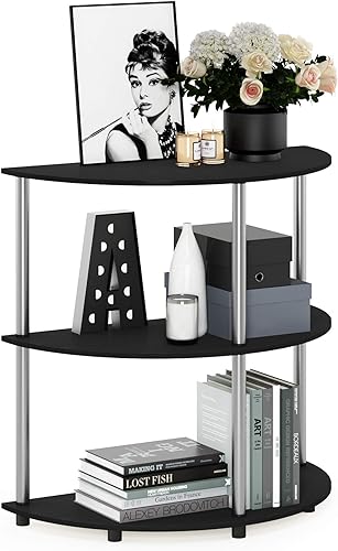 Miniatura 119 de Furinno Turn-N-Tube - Estantes de almacenamiento, estante para libros de 3 niveles, estante esquinero, estantes abiertos sin herramientas, para