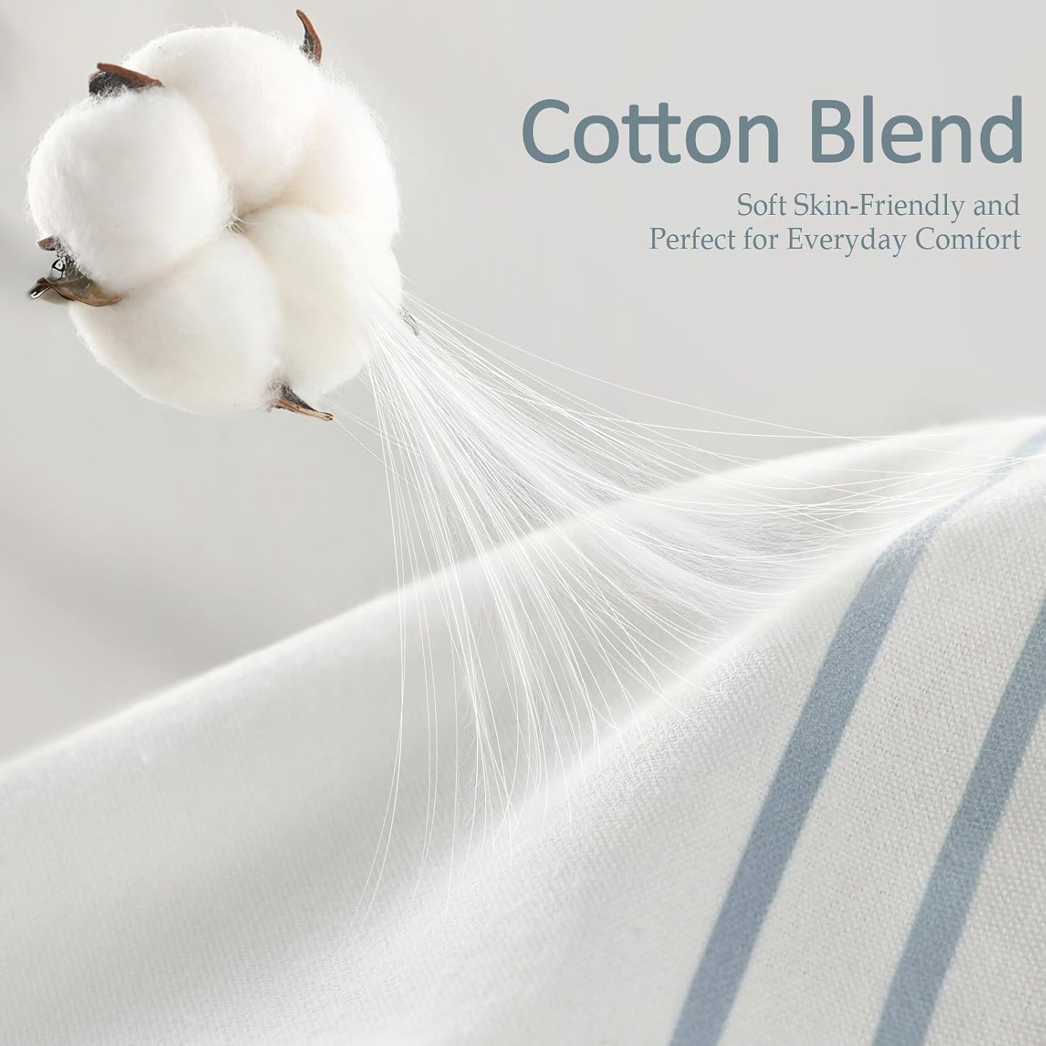 Condition photo showing As Is for blue shower curtain cotton coastal ocean striped shower curtains for bathroom with tassel 72" w x 78" l light blue 72"w x 78"l