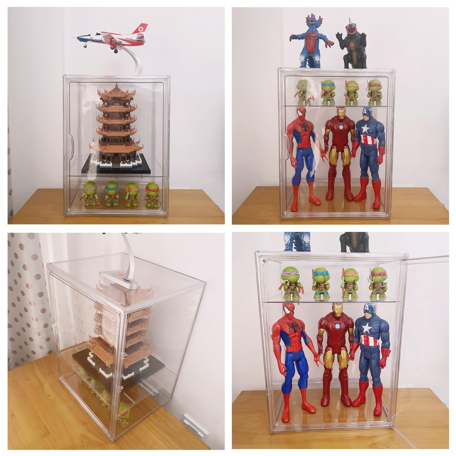 Siyecioa Vitrinas para Colecciones Vitrina Cristal Expositora Metacrilato, Caja de Exhibición de Acrílico Transparente, Vitrina de Muñecas con Puerta para Figuras Coleccionables 2 Estantes(40×30×25cm) — view 4