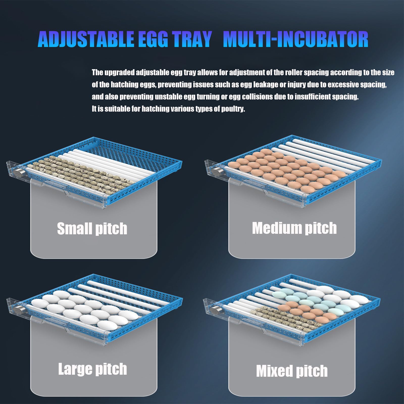 Incubadora Automática para 24 a 500 Huevos con Volteo Automático, Humidificación, Control De Temperatura Y Ovoscopio. 24eggs(singlelayer)