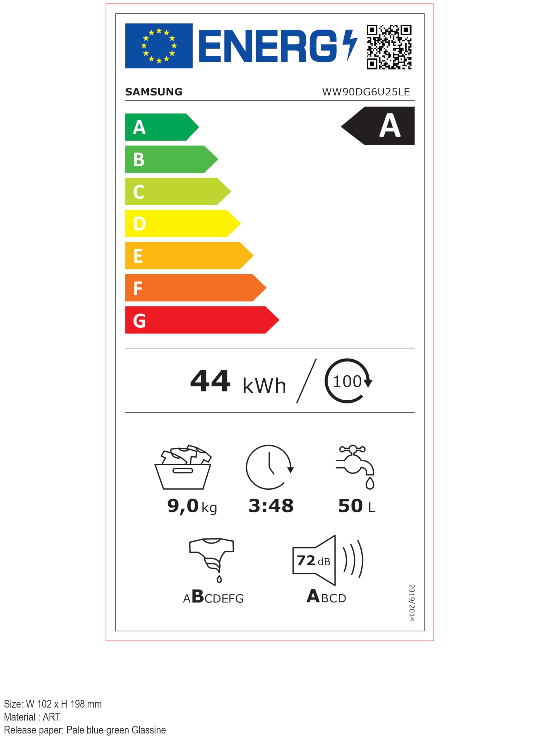 Samsung Lavatrice AI Control WW90DG6U25LE/U3 Libera installazione, 9 Kg, 1400 RPM, Wifi, Ecolavaggio Rapido 39', Vapore, Carica Frontale, 60l x 85h x 55p cm