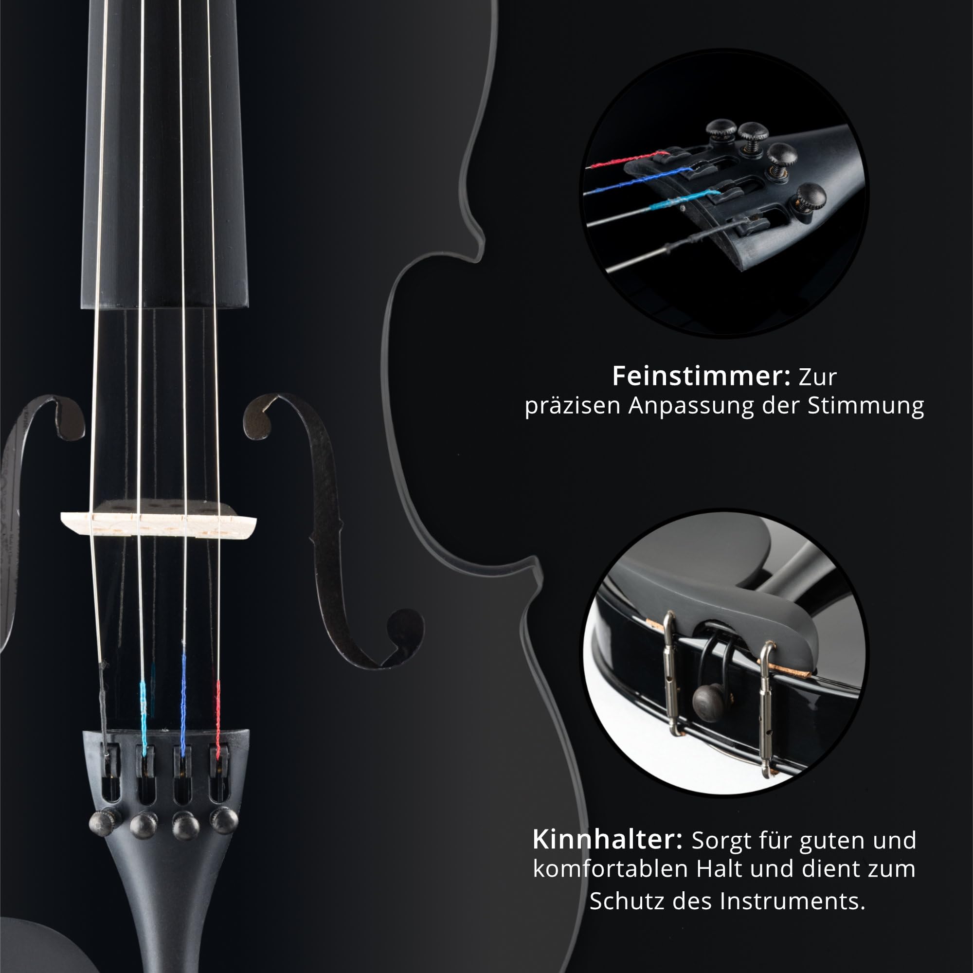 Classic Cantabile VP-100BK Conjunto De Violín 4/4 Negro, Tamaño: 4/4