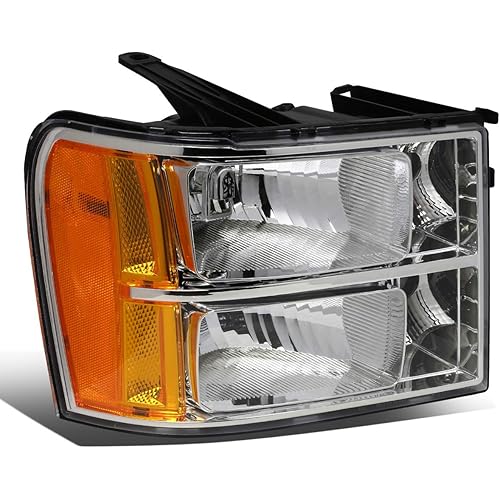 Auto Dynasty GM2503283 OE Style Passenger/Right Side Chrome Housing Headlight Lamp Compatible with GMC Sierra 07-14