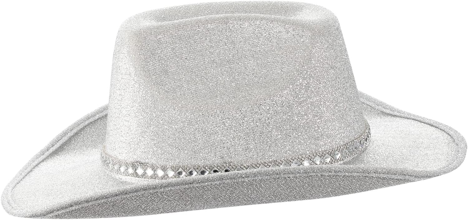 MBMSHEGH Cowgirl Hat Cowboy Hats for Women Fluffy Feather Brim Cowboy Hat for Bachelorette,Cosplay Fancy Dress Dress-up Party